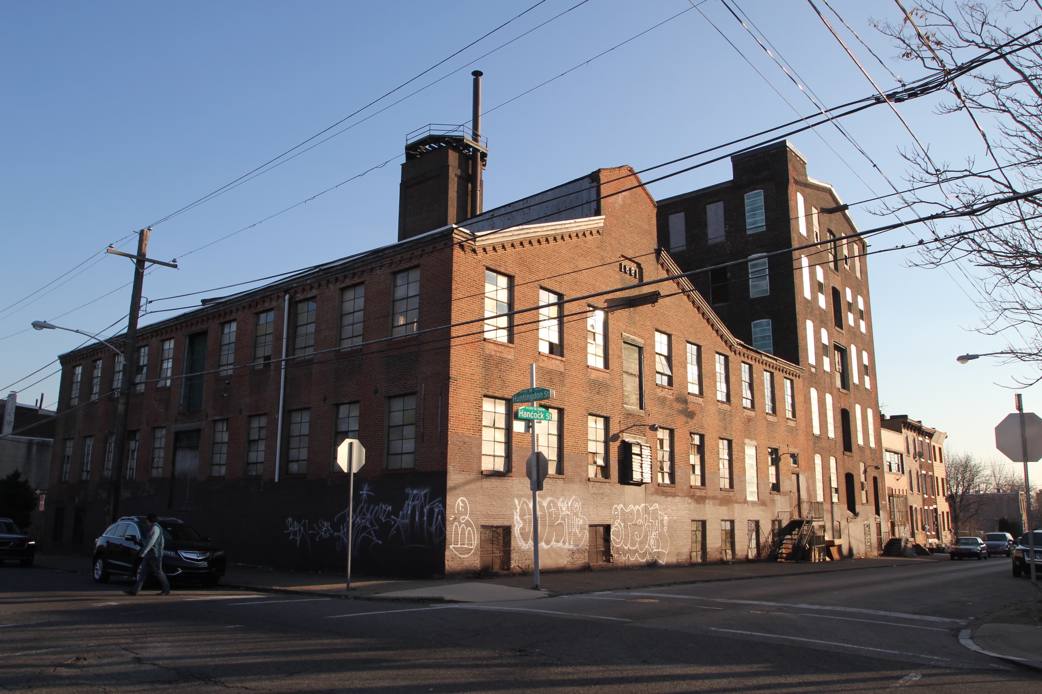 Sykes Brothers Yarn Mill exterior before restoration Hancock Street Olde Kensington Philadelphia